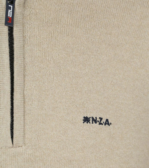 NZA halve rits trui christopher melange sand | Regular-fit