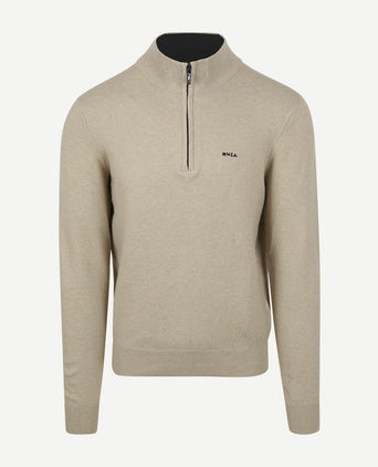 NZA halve rits trui christopher melange sand | Regular-fit
