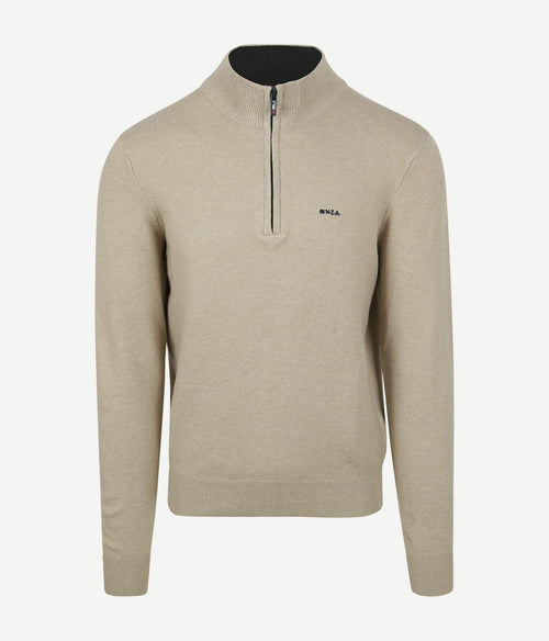 NZA halve rits trui christopher melange sand | Regular-fit