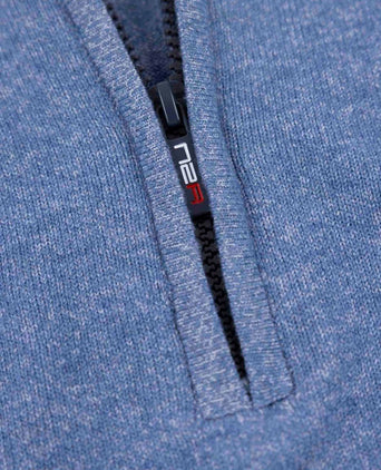halve rits trui christopher melange soft blue
