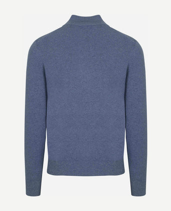 halve rits trui christopher melange soft blue