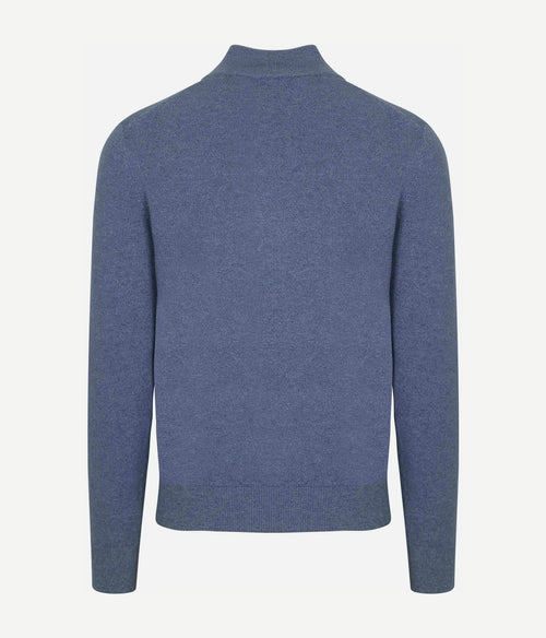 halve rits trui christopher melange soft blue