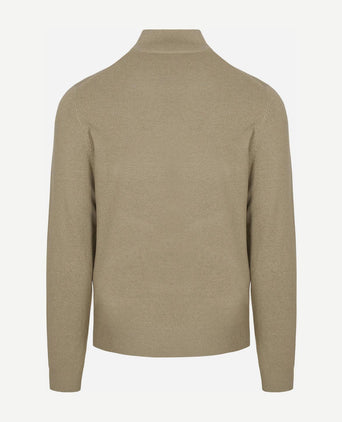 halve rits trui christopher melange warm beige