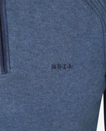 NZA halve rits trui clive blauw | Regular-fit