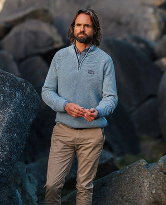 NZA halve rits trui drake lichtblauw | Regular-fit