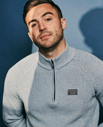 NZA halve rits trui drake lichtblauw | Regular-fit