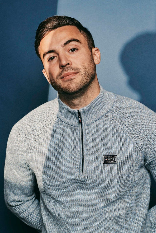 NZA halve rits trui drake lichtblauw | Regular-fit