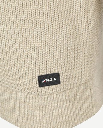 halve rits trui drake warm beige