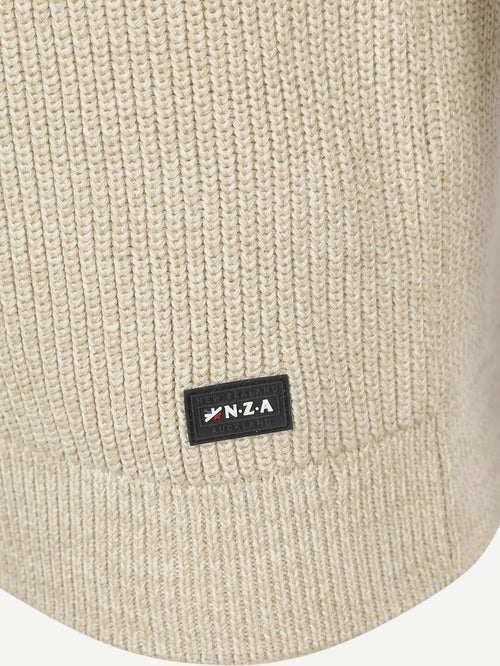halve rits trui drake warm beige