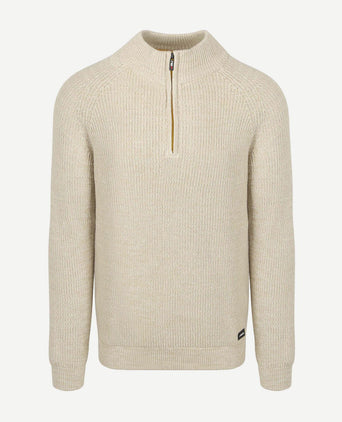 halve rits trui drake warm beige