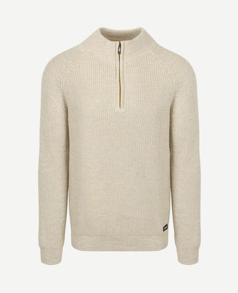 halve rits trui drake warm beige