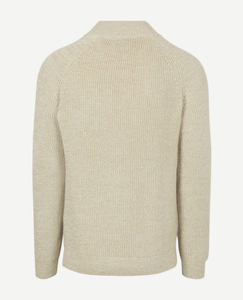 halve rits trui drake warm beige