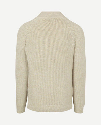 halve rits trui drake warm beige