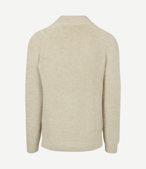 halve rits trui drake warm beige