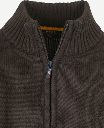 NZA halve rits trui wolmix adan donkerbruin | Regular-fit