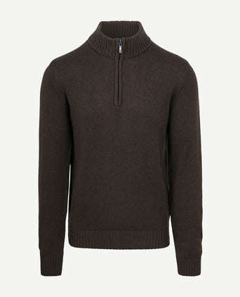 NZA halve rits trui wolmix adan donkerbruin | Regular-fit
