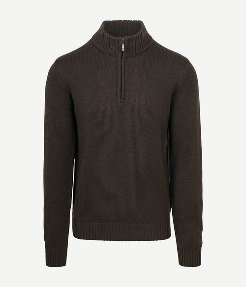 NZA halve rits trui wolmix adan donkerbruin | Regular-fit