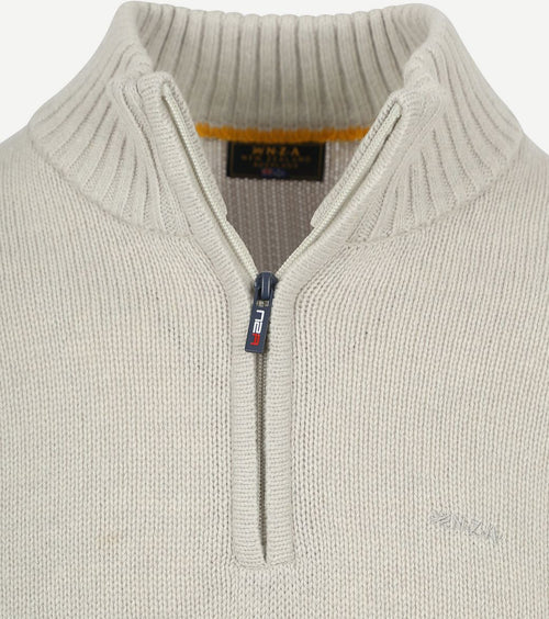 NZA halve rits trui wolmix adan greige | Regular-fit