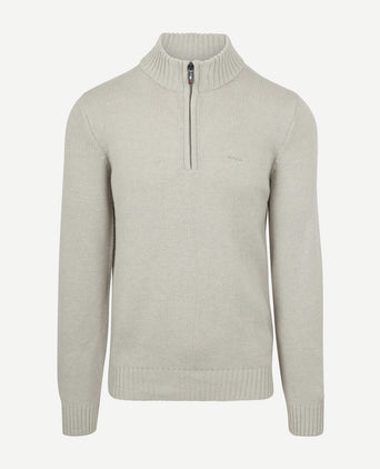NZA halve rits trui wolmix adan greige | Regular-fit