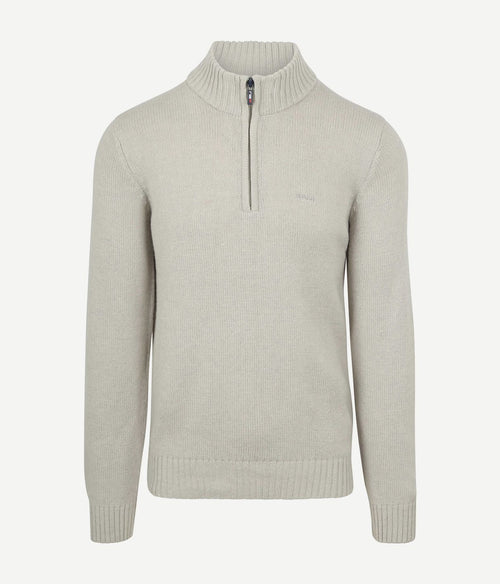 NZA halve rits trui wolmix adan greige | Regular-fit