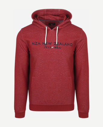 NZA hoodie diamond logo interlock melange cherry red | Regular-fit