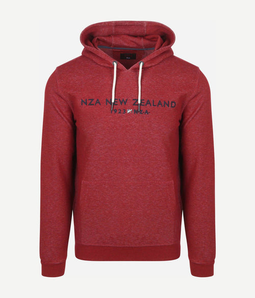 NZA hoodie diamond logo interlock melange cherry red | Regular-fit