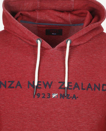 NZA hoodie diamond logo interlock melange cherry red | Regular-fit