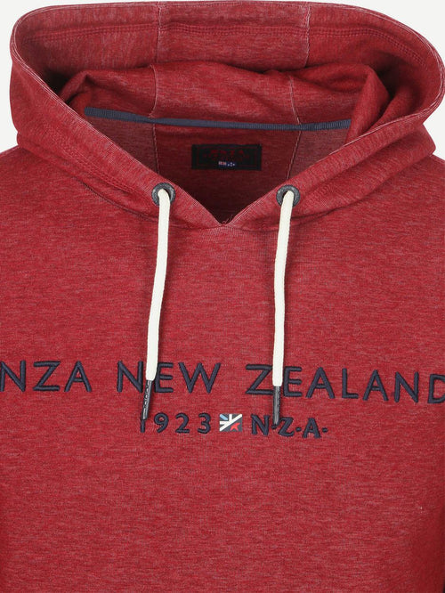 NZA hoodie diamond logo interlock melange cherry red | Regular-fit