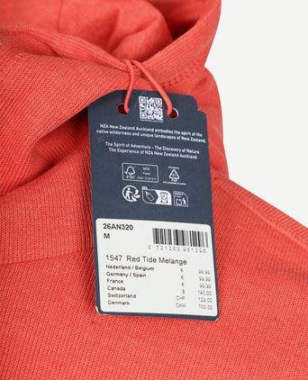 Hoodie french rib garment washed red