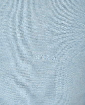 Longsleeve knitted polo lichtblauw