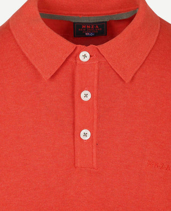 Longsleeve knitted polo rood