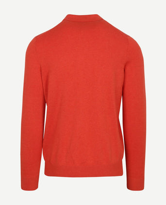 Longsleeve knitted polo rood