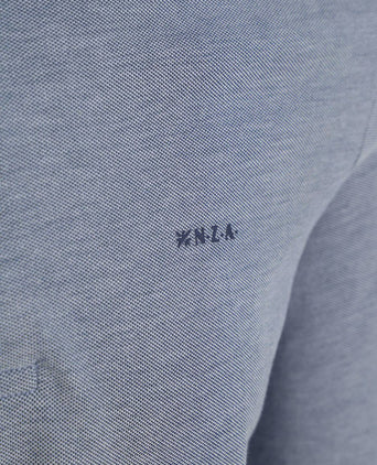 Longsleeve polo hamton piqué blauw