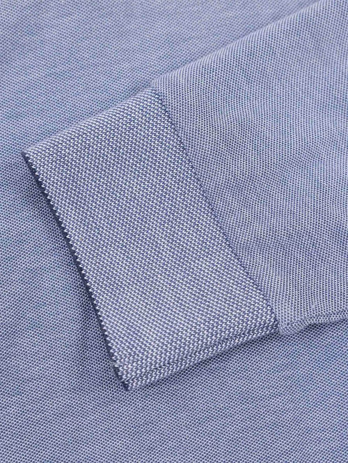 NZA longsleeve polo hamton piqué blauw | Regular-fit