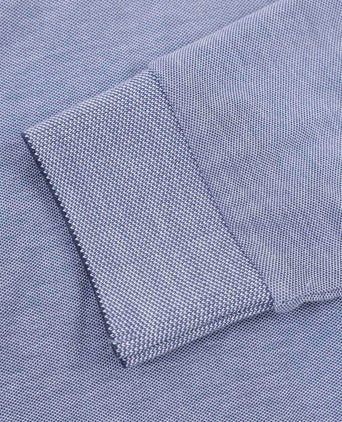 Longsleeve polo hamton piqué blauw