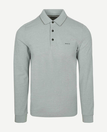 NZA longsleeve polo hamton piqué groen | Regular-fit