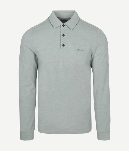 NZA longsleeve polo hamton piqué groen | Regular-fit