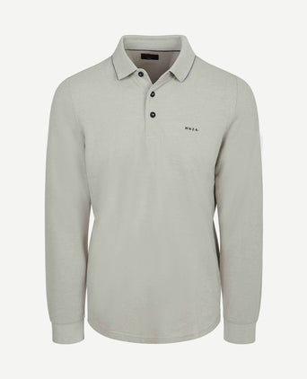 Longsleeve polo hamton piqué groen