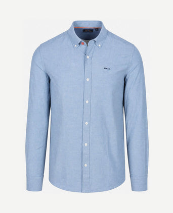 Overhemd bd barn twill blauw