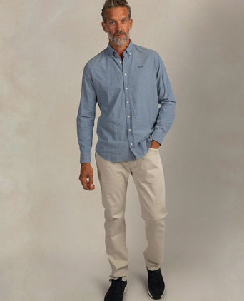 Overhemd bd barn twill blauw