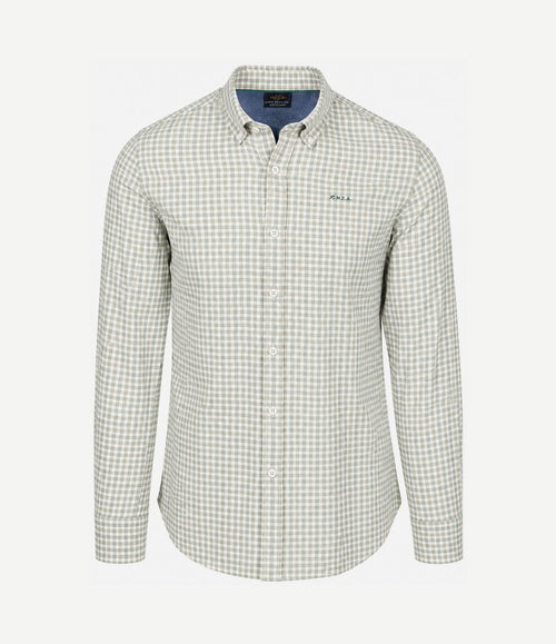 Overhemd bd clive twill check ranger groen