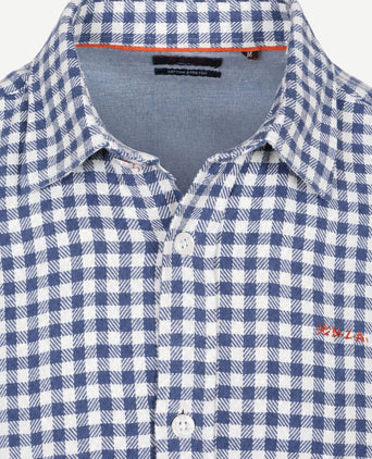 Overhemd bd coarse heavy flannel blauw