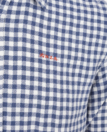 Overhemd bd coarse heavy flannel blauw