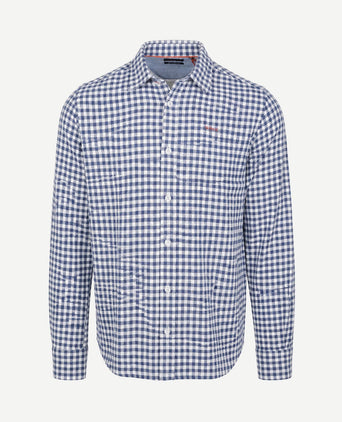 Overhemd bd coarse heavy flannel blauw