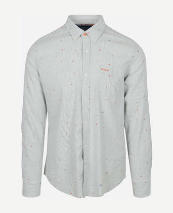 NZA overhemd emerson linnen blend groen | Regular-fit