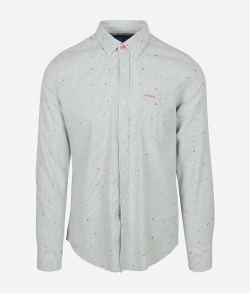 NZA overhemd emerson linnen blend groen | Regular-fit