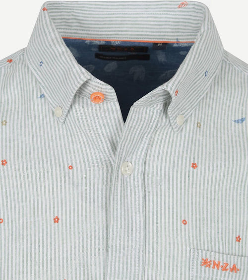 NZA overhemd emerson linnen blend groen | Regular-fit