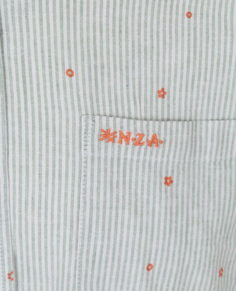 NZA overhemd emerson linnen blend groen | Regular-fit