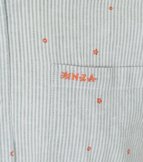 NZA overhemd emerson linnen blend groen | Regular-fit