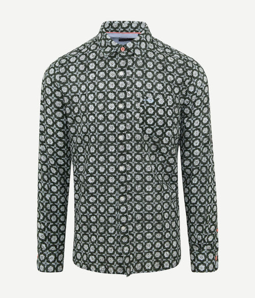 NZA overhemd huntly groen multicolour blauw | Regular-fit